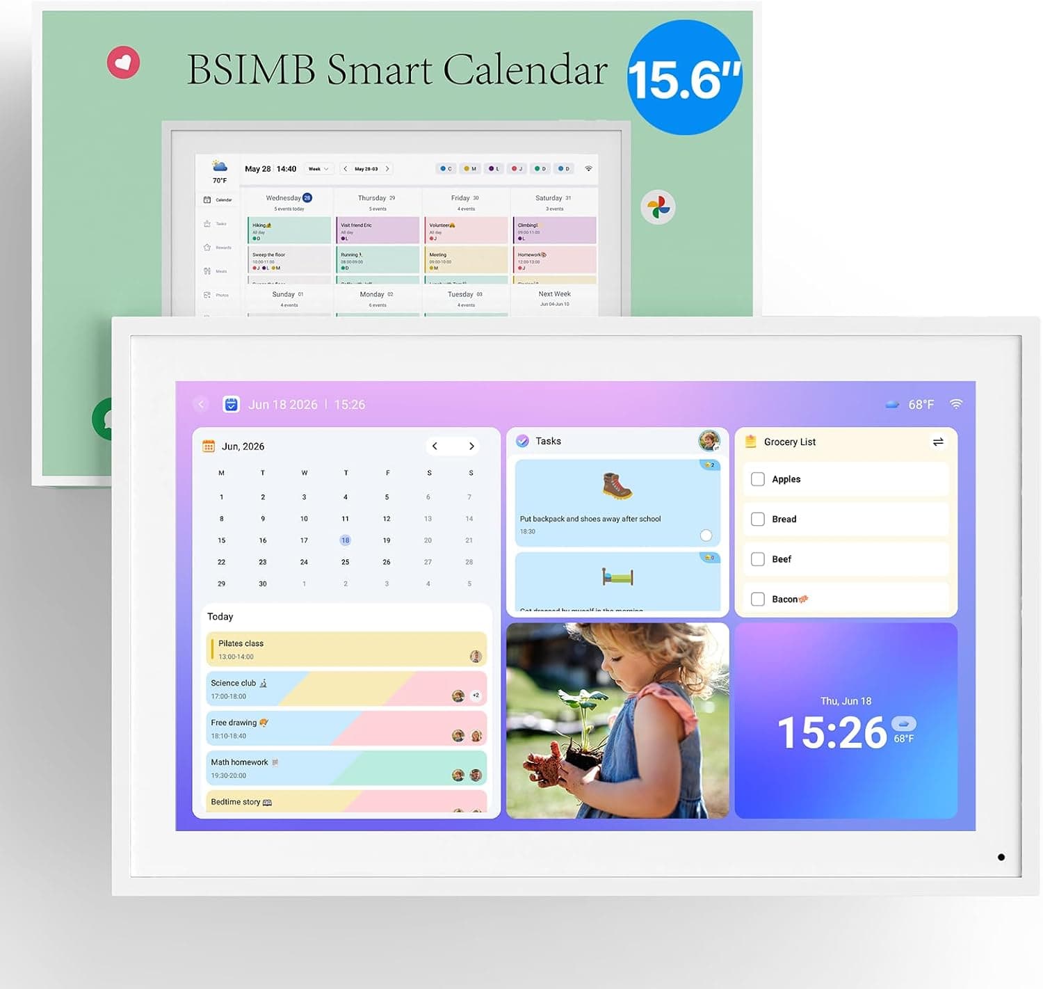 BSIMB 15.6-Inch Digital Family Calendar - Product image