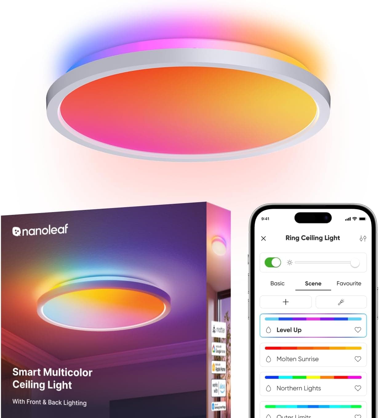 Nanoleaf RGBICW Smart Ceiling Light 14-Inch - Product image