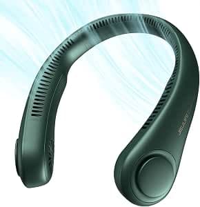 JISULIFE Portable Bladeless Neck Fan - Dark Green - Product image