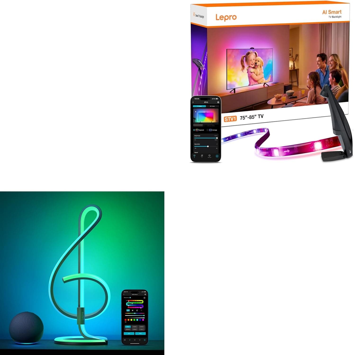 Lepro TB2 AI Table Lamp and STV1 TV Backlight Bundle - Product image
