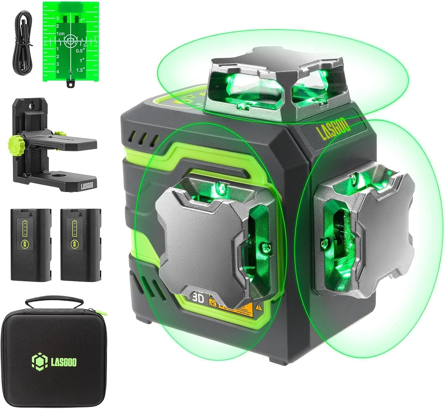 LasGoo LG-3D 3x360 Green Beam Laser Level - Product image