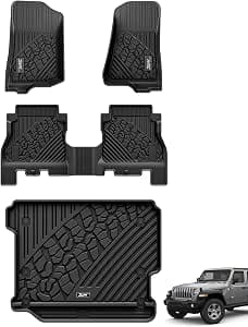 3W Jeep Wrangler JL Floor Mats and Cargo Liner - Product image