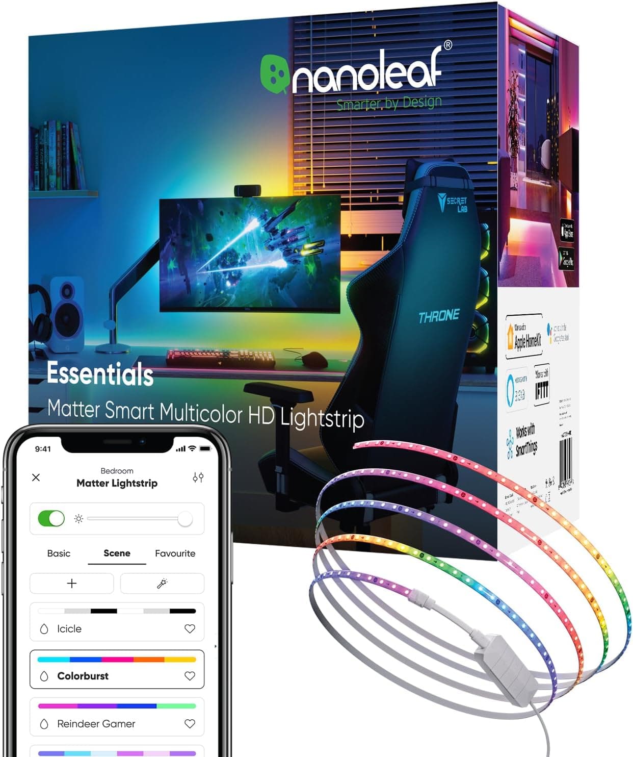 Nanoleaf Essentials Matter Smart Multicolor Lightstrip 200-Inch - Product image