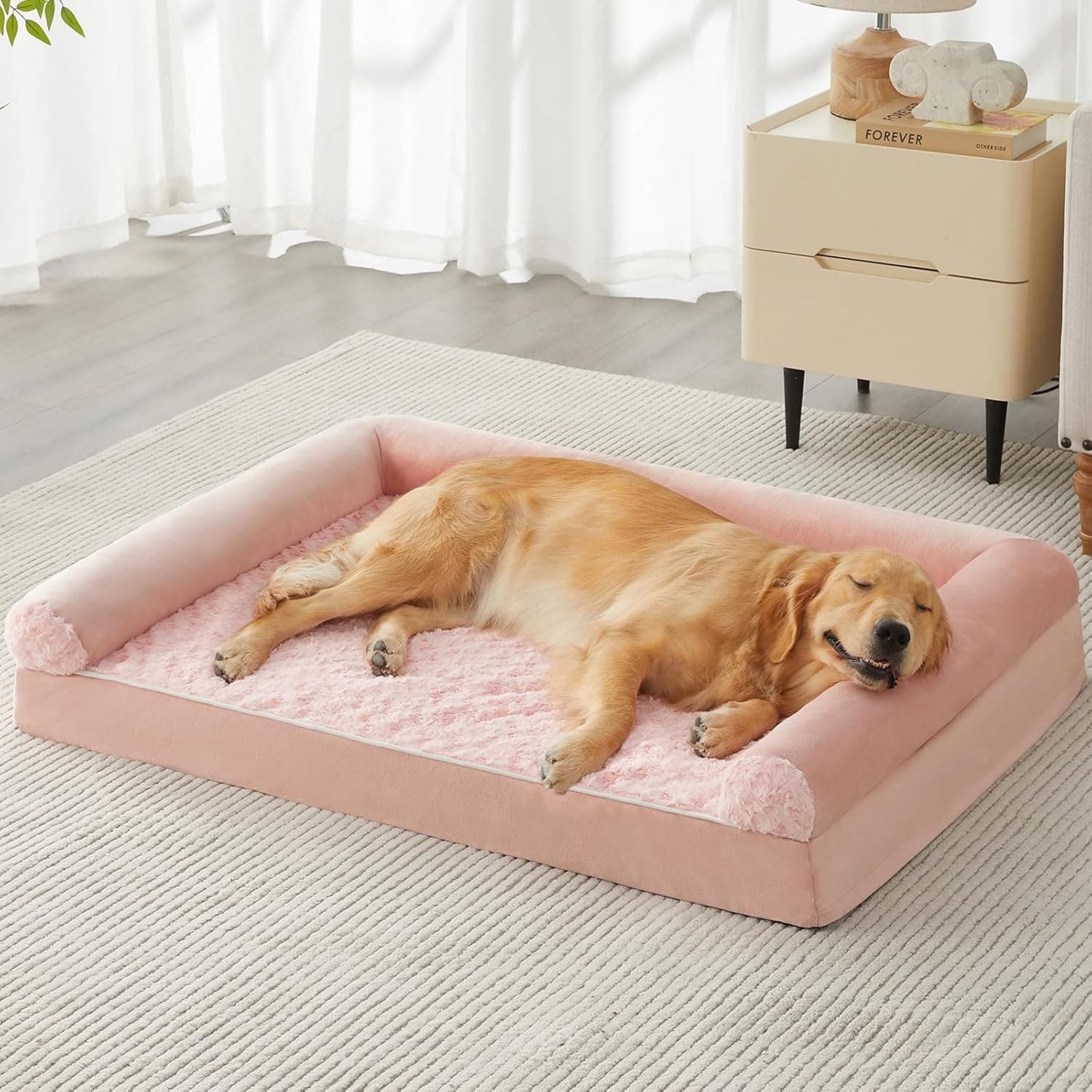 BFPETHOME Large Orthopedic Bolster Dog Bed - Product image