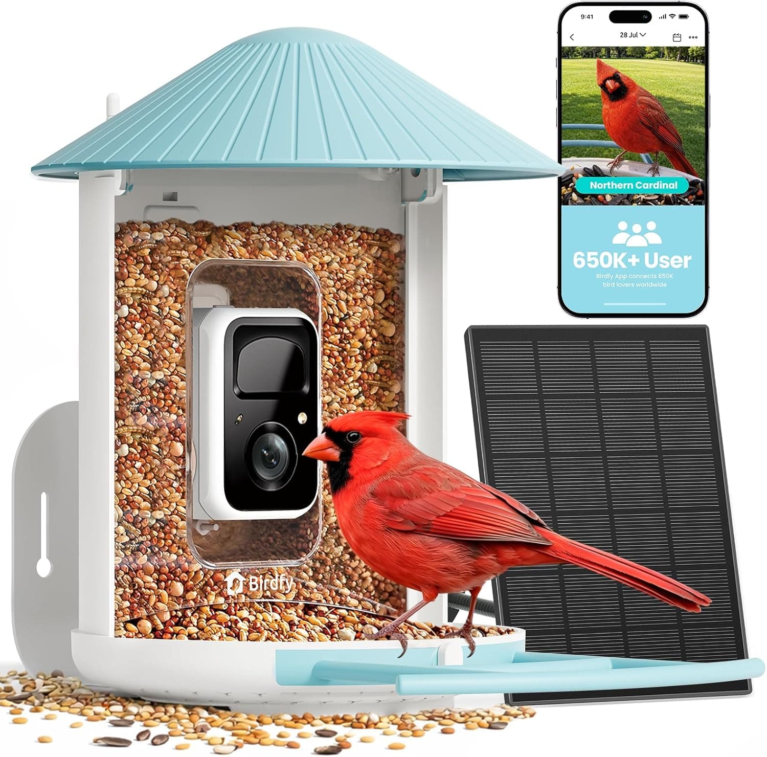 NETVUE Birdfy Smart Bird Feeder with 2K AI Camera Solar - Product image