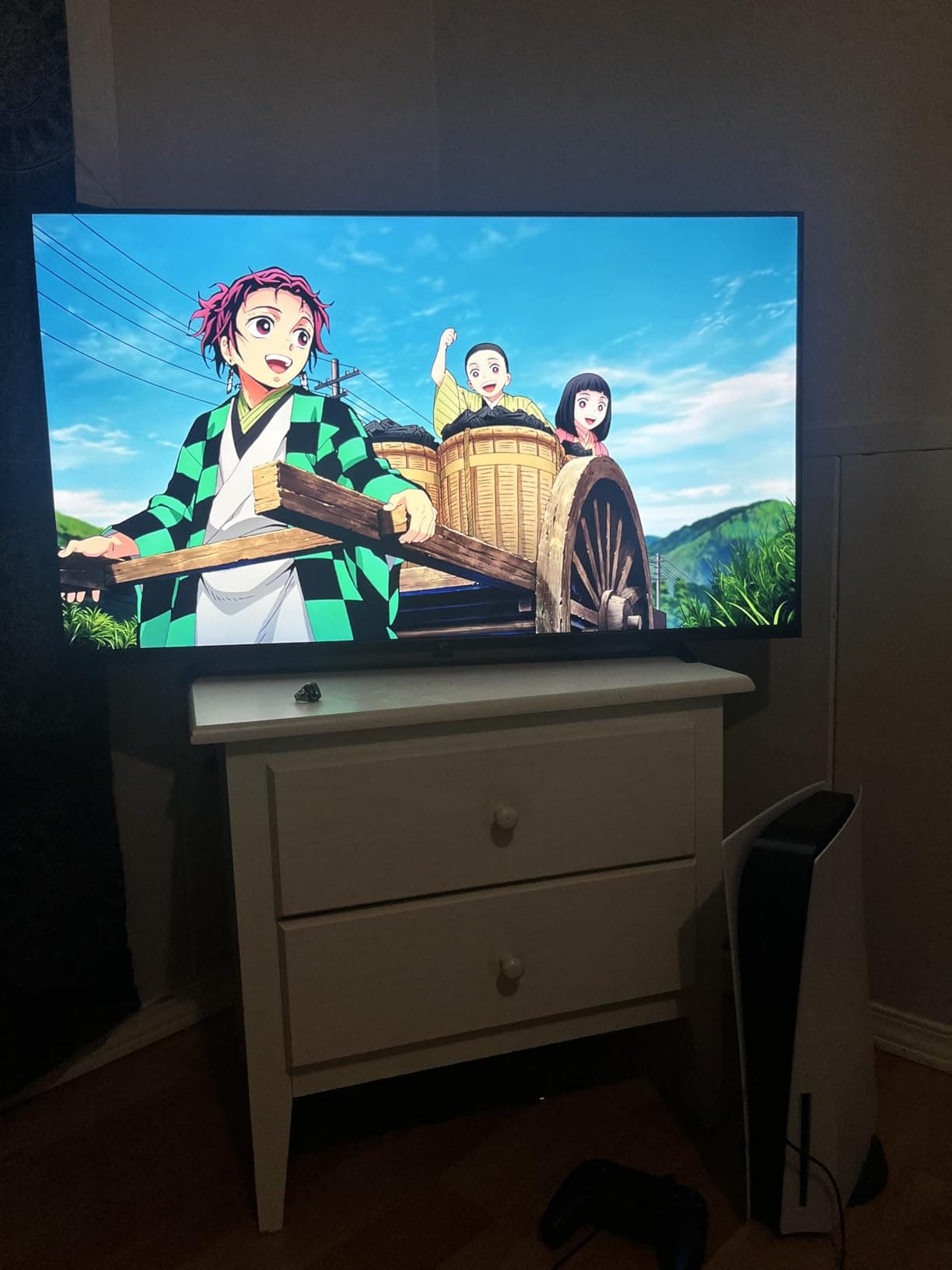40 inch and 43 inch televisions compared in a home viewing room