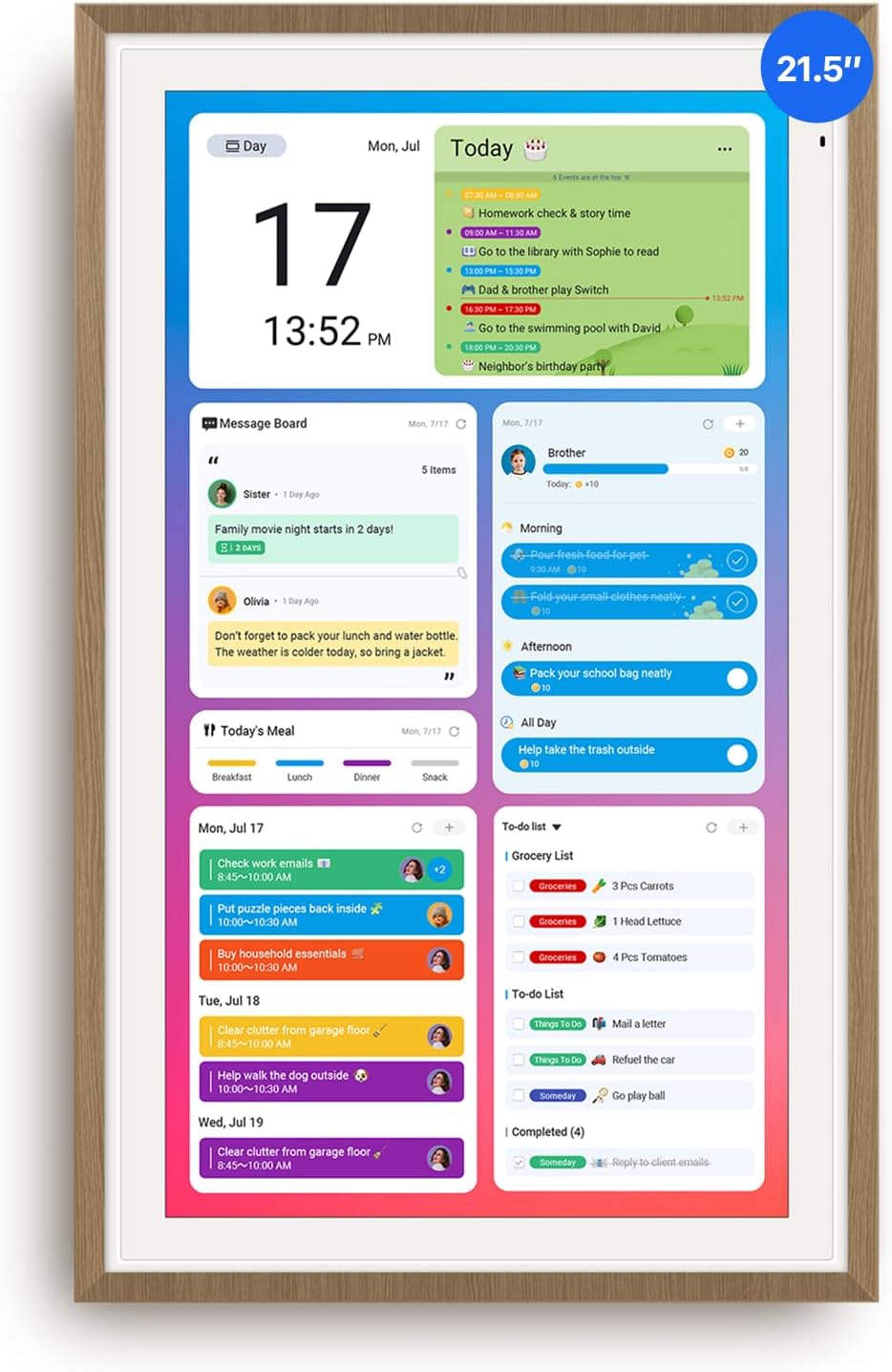 ApoloSign 21.5-Inch Digital Calendar and Smart Wall Planner