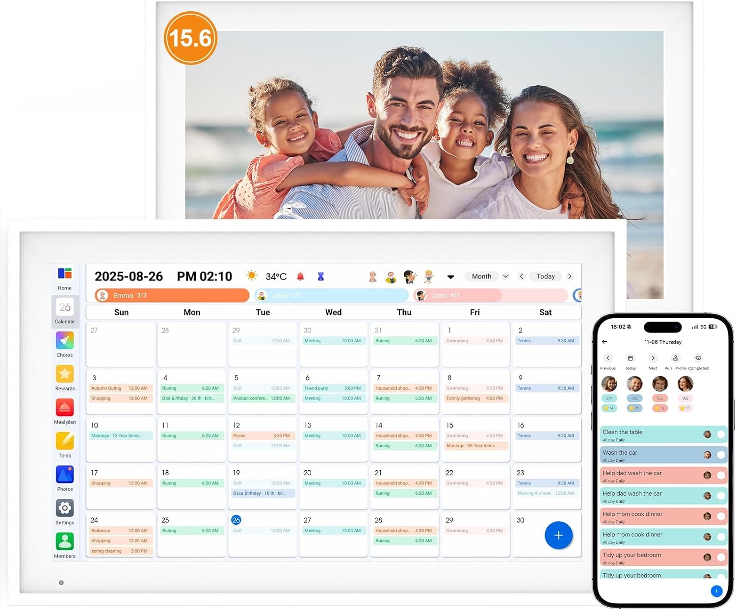 Linkdaze 15.6-Inch Digital Wall Planner