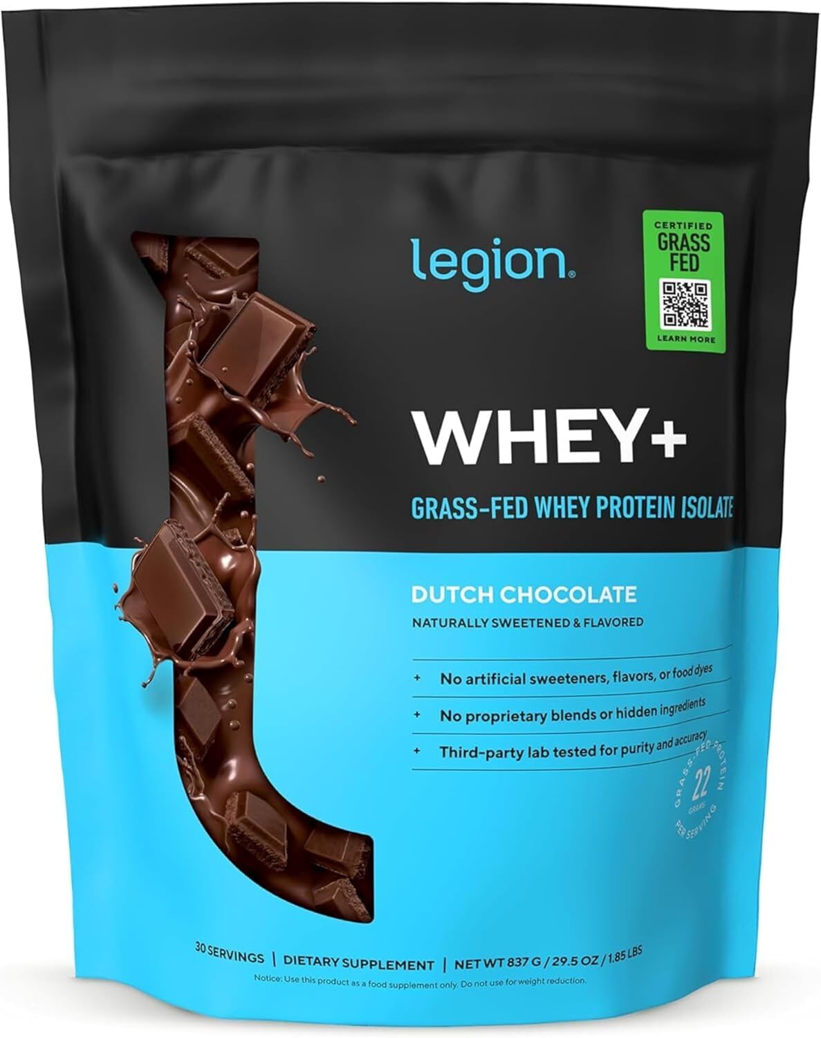 LEGION Whey+ Grass-Fed Whey Protein Isolate - Chocolate - Product image